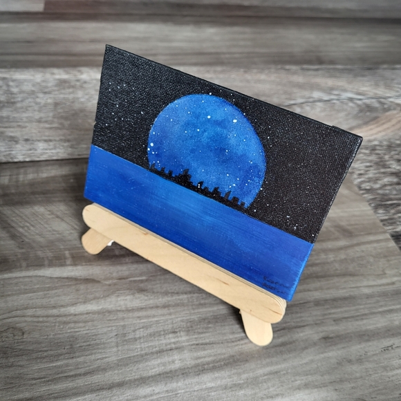 "Blue Moon Illumination" Paintings by Artistic Ashara - Set of 2, Perfect Gifts - Picture 4 of 10